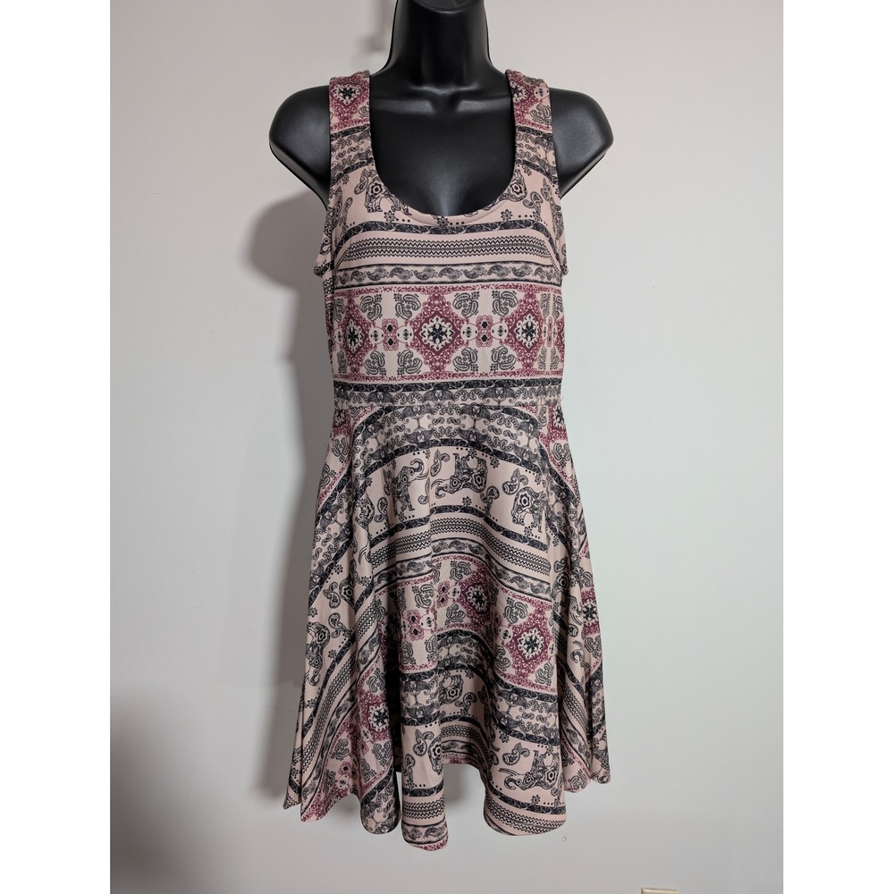 Rue21 Boho Elephant Print Sleeveless Tank Dress Fit and Flare A Line Medium